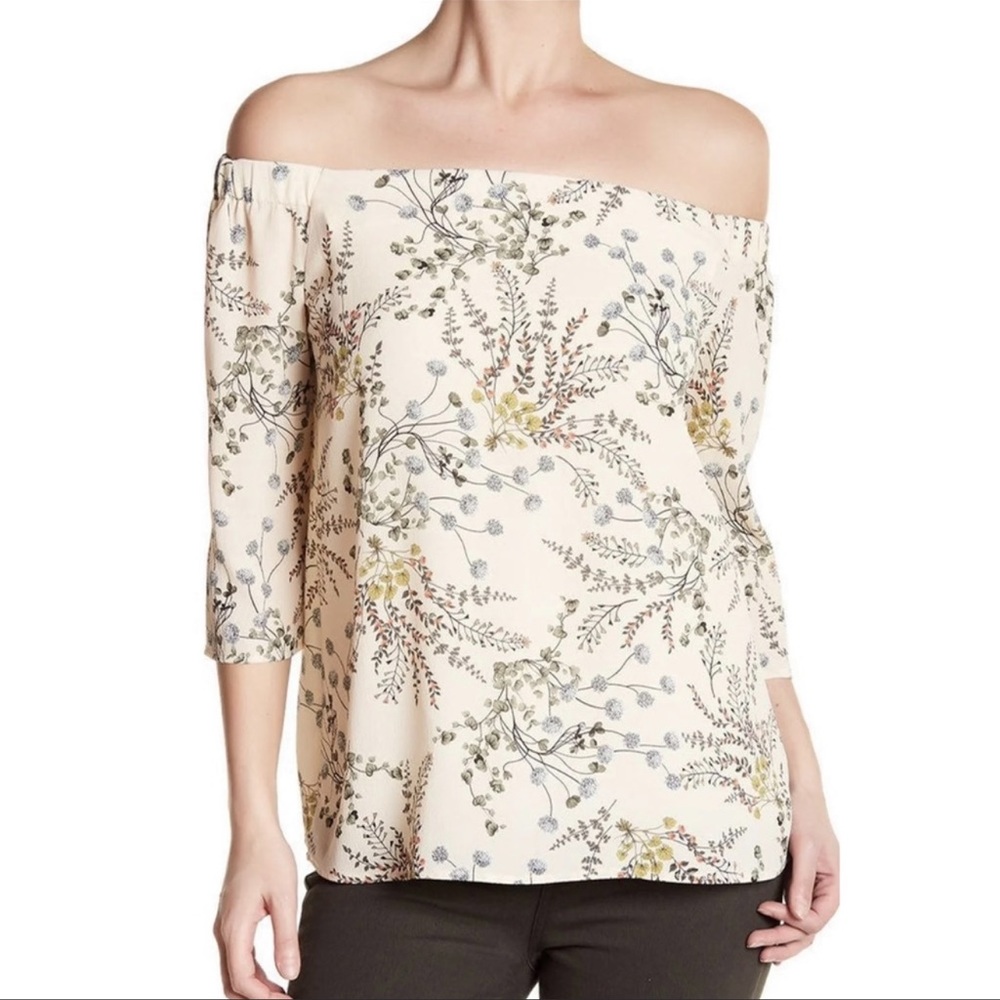 Bailey 44 Small Ivory Cream Floral Off the Shoulder Blouse